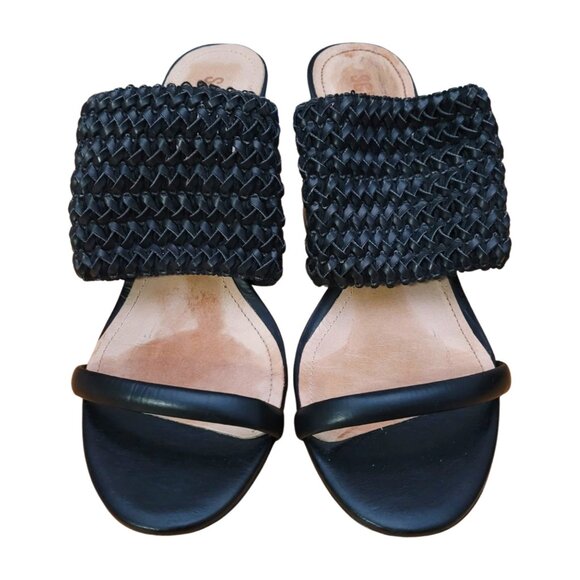 SCHUTZ Brazil Made 2 Straps Braided Sandal in Black Sz 7.5 B - Picture 2 of 10